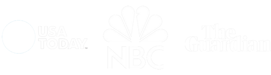 PR Logos for USA Today, NBC, & The Guardian